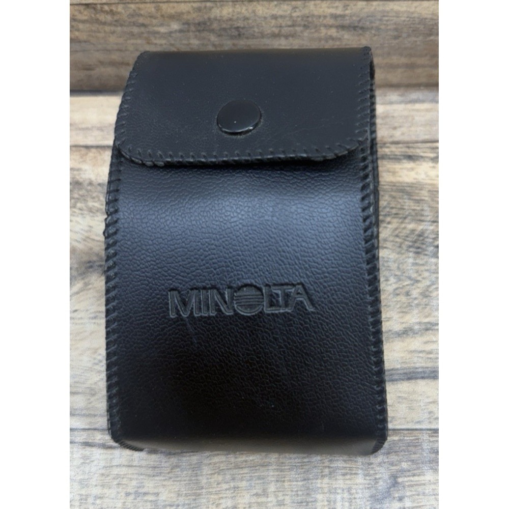 Minolta Lens Soft Case Vintage Camera Accessory Black Leather Carry Pouch